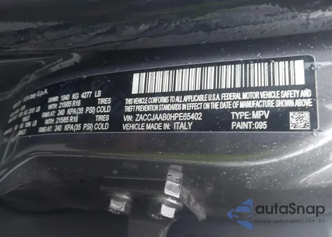 2017 Jeep Renegade Sport Fwd z USA, uszkodzony, nr VIN ZACCJAAB0HPE65402